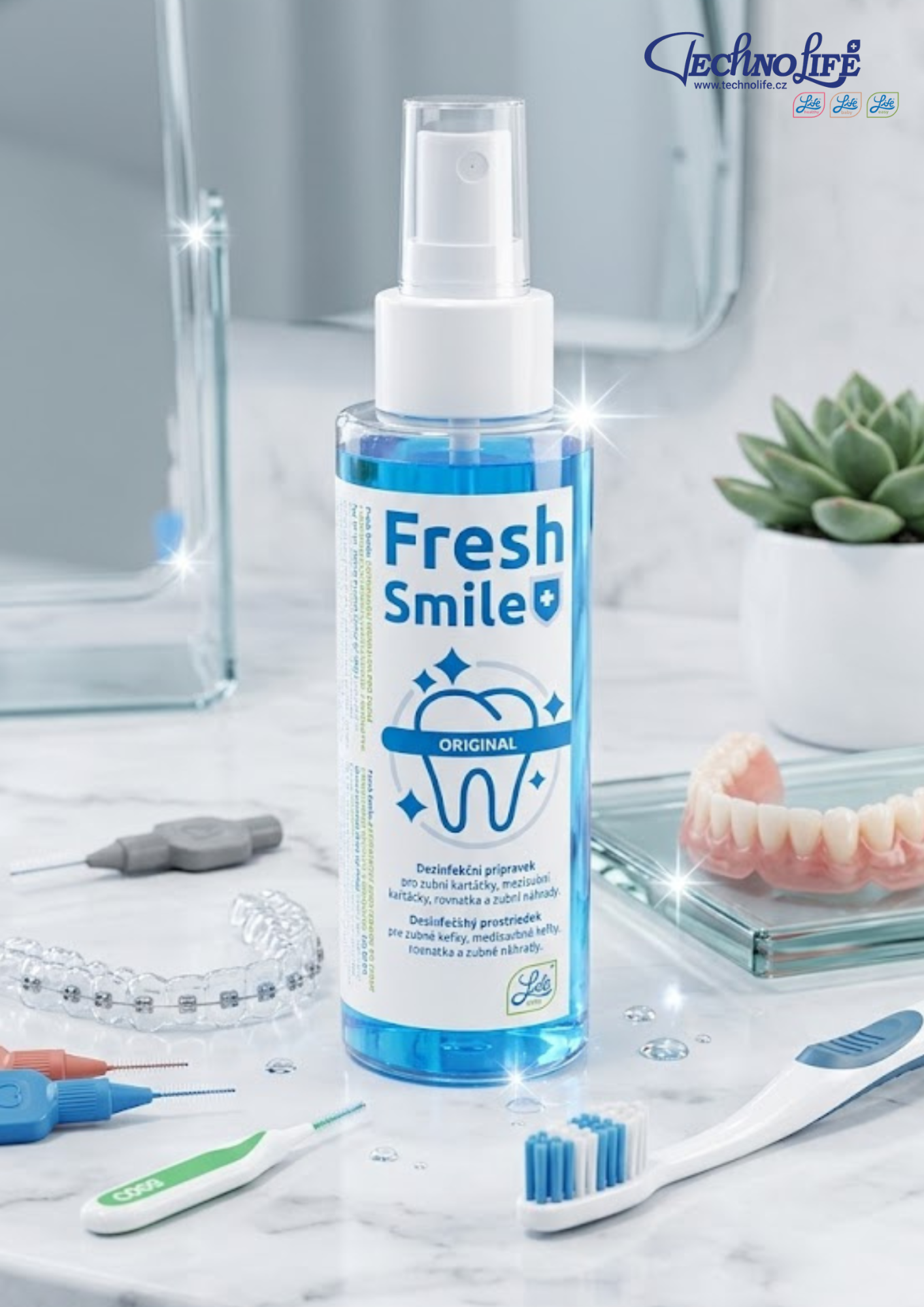 Fresh Smile sprej pro hygienu dentálních pomůcek